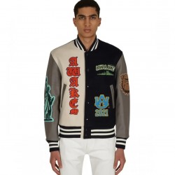 Awake Ny Chenille Patches Varsity Jacket Navy Combo