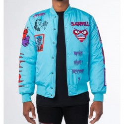 Baby Blue Mutant Bomber Jacket  Baby Blue Mutant Bomber Jacket