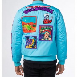 Baby Blue Mutant Bomber Jacket  Baby Blue Mutant Bomber Jacket