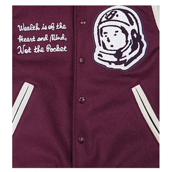 BBC Maroon and White Letterman Jacket