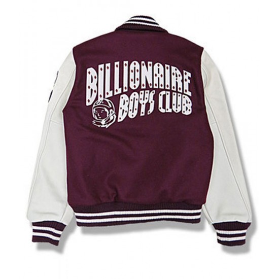 BBC Maroon and White Letterman Jacket