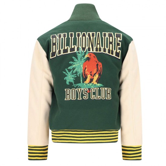 BBC Patch-detailed Button-Up Varsity Jacket