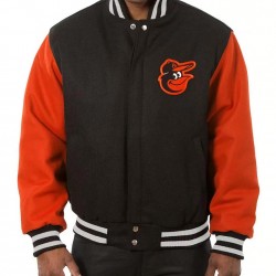 Baltimore Orioles Orange/Black Wool Varsity Jacket Baltimore Orioles Orange/Black Wool Varsity Jacket
