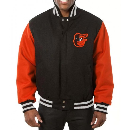 Baltimore Orioles Orange/Black Wool Varsity Jacket