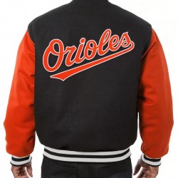 Baltimore Orioles Orange/Black Wool Varsity Jacket Baltimore Orioles Orange/Black Wool Varsity Jacket