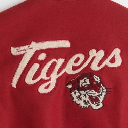 Baseball Embroidered Red Tigers Wool Varsity Jacket