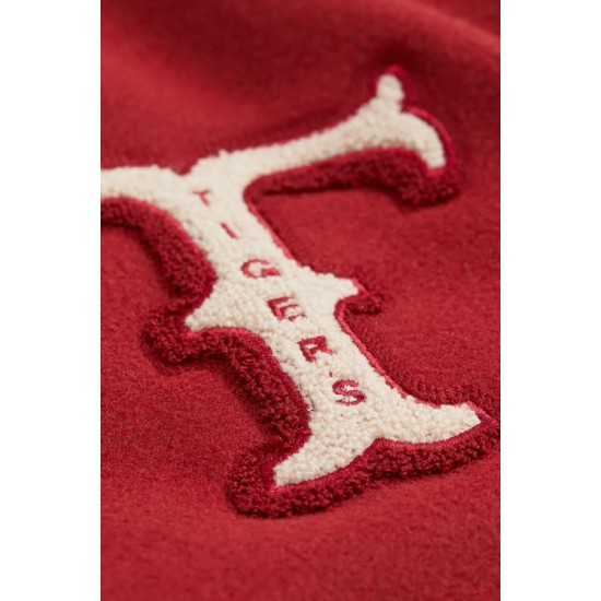 Baseball Embroidered Red Tigers Wool Varsity Jacket