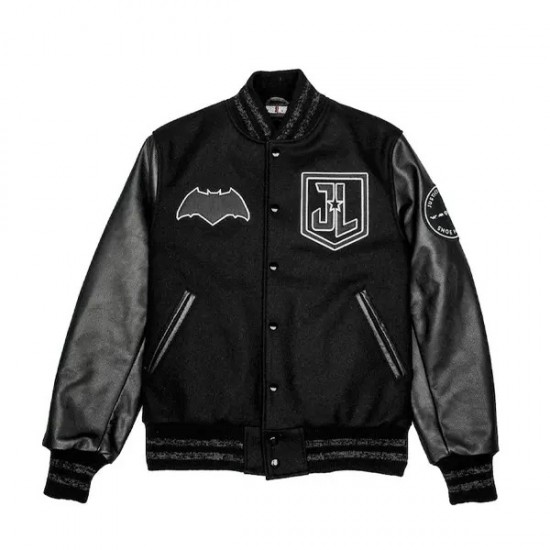 Batman Justice League Black Varsity Jacket