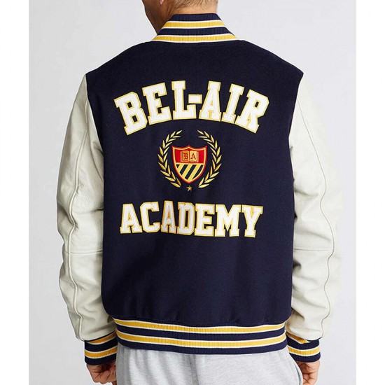 Bel-Air Academy Navy and White Varsity Jacket