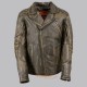 Beltless Brown Leather Motorcycle Jacket