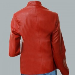 Biker Style Women's Red Leather Jacket Biker Style Women's Red Leather Jacket