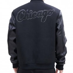 Black Chicago White Sox Letterman Varsity Jacket Black Chicago White Sox Letterman Varsity Jacket