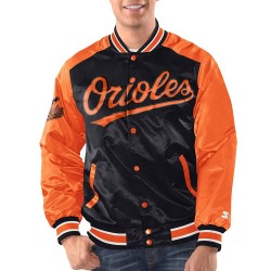 Black/Orange Baltimore Orioles Varsity Satin Jacket Black/Orange Baltimore Orioles Varsity Satin Jacket
