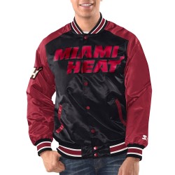 Black/Red Miami Heat Renegade Varsity Satin Jacket Black/Red Miami Heat Renegade Varsity Satin Jacket
