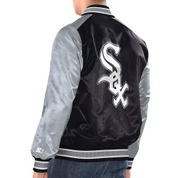 Black/Silver Chicago White Sox Renegade Varsity Satin Jacket Black/Silver Chicago White Sox Renegade Varsity Satin Jacket