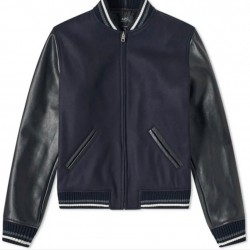 Blouson Copper A.P.C. Varsity Blue and Black Jacket Blouson Copper A.P.C. Varsity Blue and Black Jacket