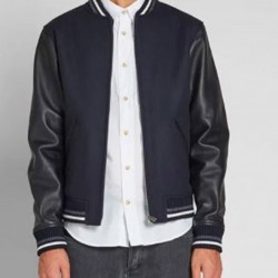 Blouson Copper A.P.C. Varsity Blue and Black Jacket Blouson Copper A.P.C. Varsity Blue and Black Jacket