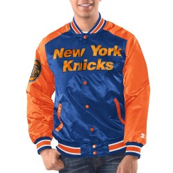 Blue/Orange New York Knicks Renegade Varsity Satin Jacket Blue/Orange New York Knicks Renegade Varsity Satin Jacket