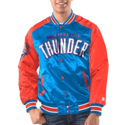 Blue/Orange Oklahoma City Thunder Renegade Varsity Satin Jacket Blue/Orange Oklahoma City Thunder Renegade Varsity Satin Jacket