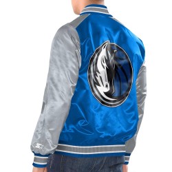 Blue/Silver Dallas Mavericks Renegade Varsity Satin Jacket Blue/Silver Dallas Mavericks Renegade Varsity Satin Jacket