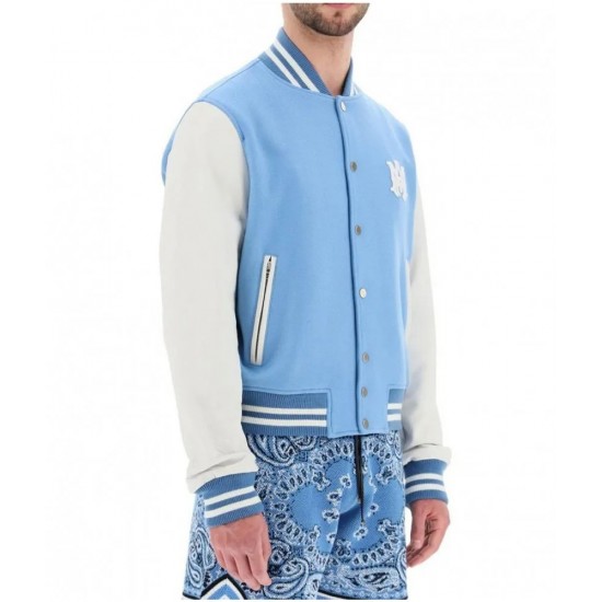 Blue and White Letterman Varsity Jacket