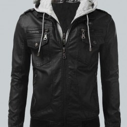 Bomber Mens Slim Fit Black Biker Jacket Bomber Mens Slim Fit Black Biker Jacket