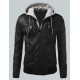 Bomber Mens Slim Fit Black Biker Jacket