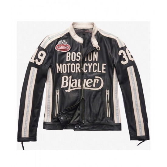 Boston Blauer American Night Jeremy Piven Leather Biker Jacket
