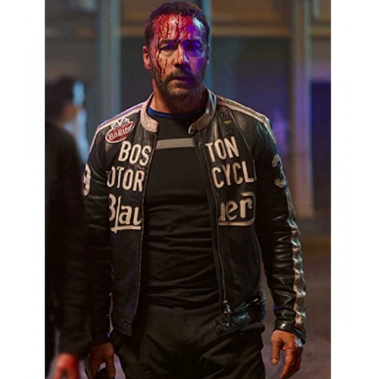 Boston Blauer American Night Jeremy Piven Leather Biker Jacket