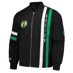 Boston Celtics Black Stitch Applique Bomber Jacket Boston Celtics Black Stitch Applique Bomber Jacket