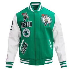 Boston Celtics Retro Classic Rib Green Wool Varsity Jacket Boston Celtics Retro Classic Rib Green Wool Varsity Jacket