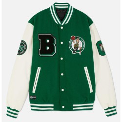 Boston Celtics Varsity Green and Off White Jacket Boston Celtics Varsity Green and Off White Jacket