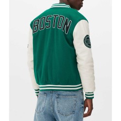 Boston Celtics Varsity Green and Off White Jacket Boston Celtics Varsity Green and Off White Jacket