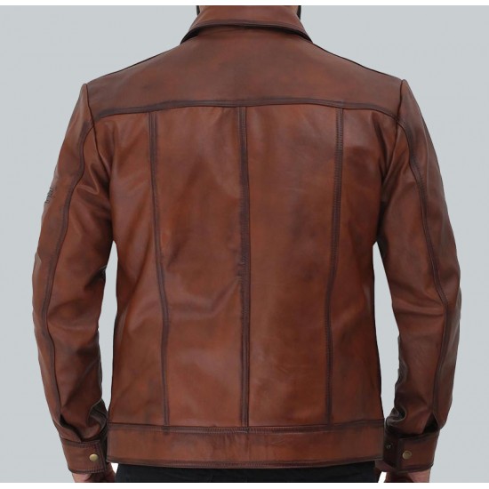 Bradford Casual Leather Jacket Mens