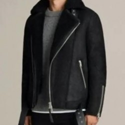 Brooklyn Black Biker Fur Jacket