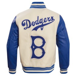 Brooklyn Dodgers Retro Classic Off White Wool Varsity Jacket Brooklyn Dodgers Retro Classic Off White Wool Varsity Jacket