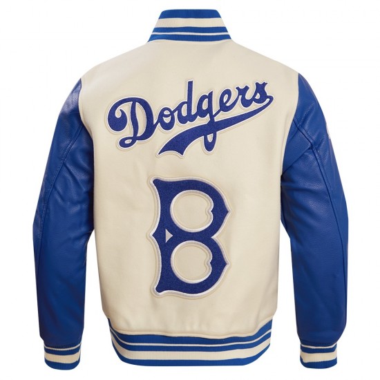 Brooklyn Dodgers Retro Classic Off White Wool Varsity Jacket