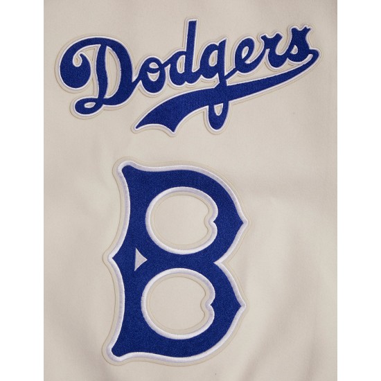 Brooklyn Dodgers Retro Classic Off White Wool Varsity Jacket