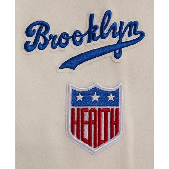 Brooklyn Dodgers Retro Classic Off White Wool Varsity Jacket