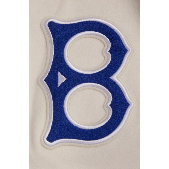 Brooklyn Dodgers Retro Classic Off White Wool Varsity Jacket