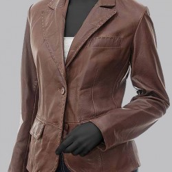 Brooks Womens Leather Blazer Jacket Brooks Womens Leather Blazer Jacket