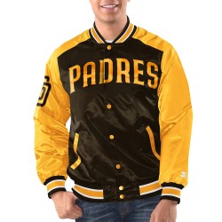 Brown/Gold San Diego Padres Renegade Varsity Satin Jacket Brown/Gold San Diego Padres Renegade Varsity Satin Jacket