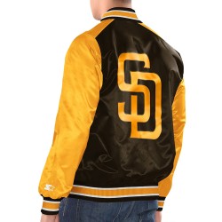 Brown/Gold San Diego Padres Renegade Varsity Satin Jacket Brown/Gold San Diego Padres Renegade Varsity Satin Jacket