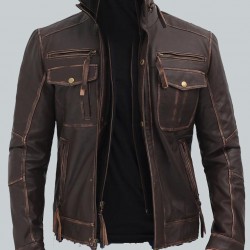 Brown Mens Distressed Leather Motorcycle Jacket Brown Mens Distressed Leather Motorcycle Jacket