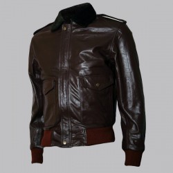 Brown R. J. MacReady Brown Bomber Leather Jacket Brown R. J. MacReady Brown Bomber Leather Jacket