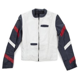 Bruce Lee Navy and White Leather Jacket Bruce Lee Navy and White Leather Jacket