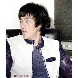 Bruce Lee Navy and White Leather Jacket Bruce Lee Navy and White Leather Jacket