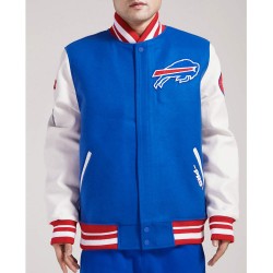 Buffalo Bills Old English Classic Rib Varsity Jacket Buffalo Bills Old English Classic Rib Varsity Jacket