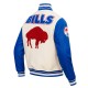 Buffalo Bills Retro Classic Rib Blue Wool Varsity Jacket