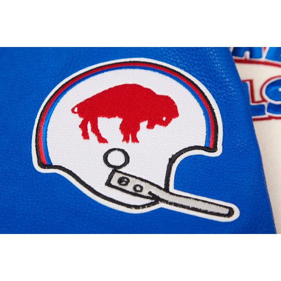 Buffalo Bills Retro Classic Rib Blue Wool Varsity Jacket